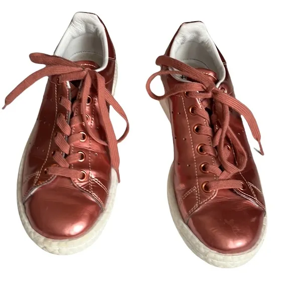 Adidas Stan Smith Metallic Copper Shiny Sneakers‎ Size 6 - Image 2