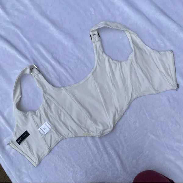 White Fox White Corset Crop Top XS - Image 11