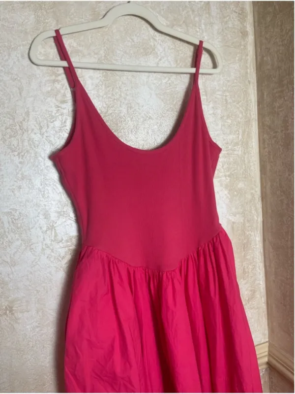 Free People Dylan Midi Dress Cotton Drop Waist Open Back Whimsical Fairy Sz L - Image 6