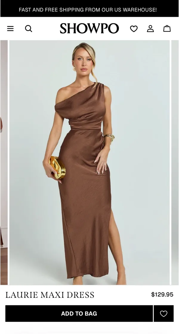 Showpo brown satin maxi dress - Image 2