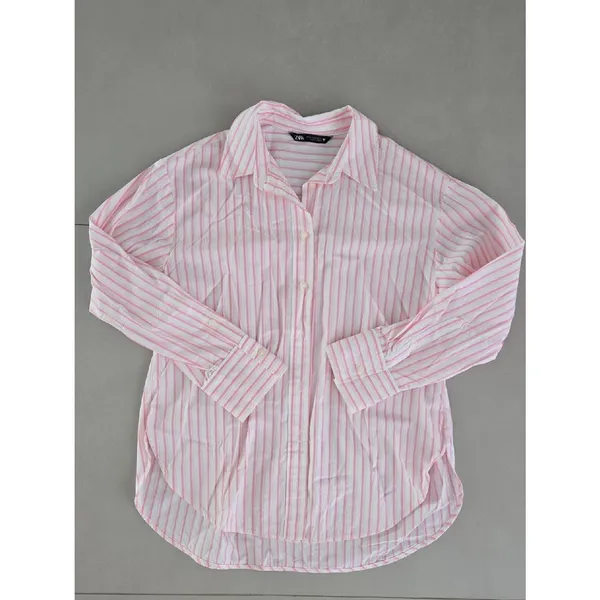 Copied - Zara Pink & White Striped Classic Button-Down Shirt Size XXL - Image 2