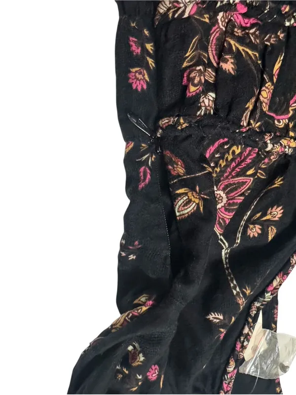 Anthropologie Black Paisley Boho Maxi Dress Floral Tiered - Image 9