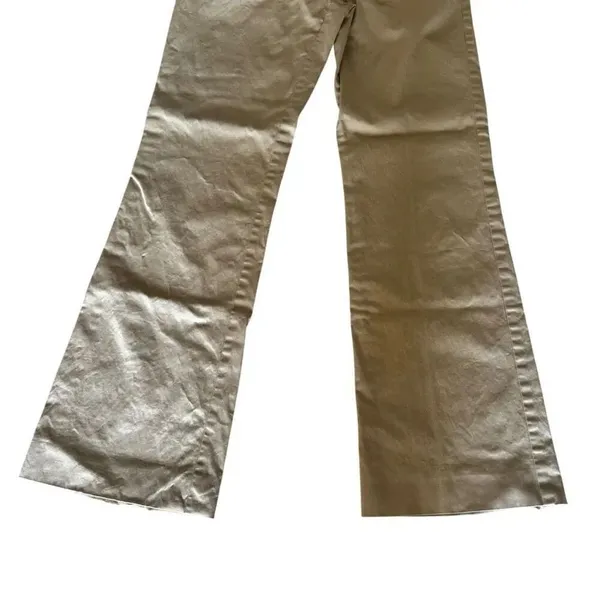 Tory Burch khaki beige pants straight leg mid rise casual work SZ 6 #2419 - Image 3