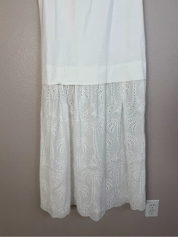 Mon Renn Agua Anglaise White Eyelet Lace Maxi Dress size Small $219 - Image 8