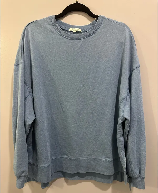 Z-Supply Modern Weekender Relaxed Crewneck Top Mariner Blue - Image 4