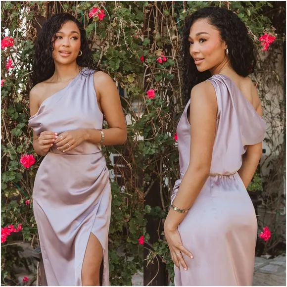 SHOW ME YOUR MUMU Jodie Dress In Dusty Purple Luxe Satin - Image 2