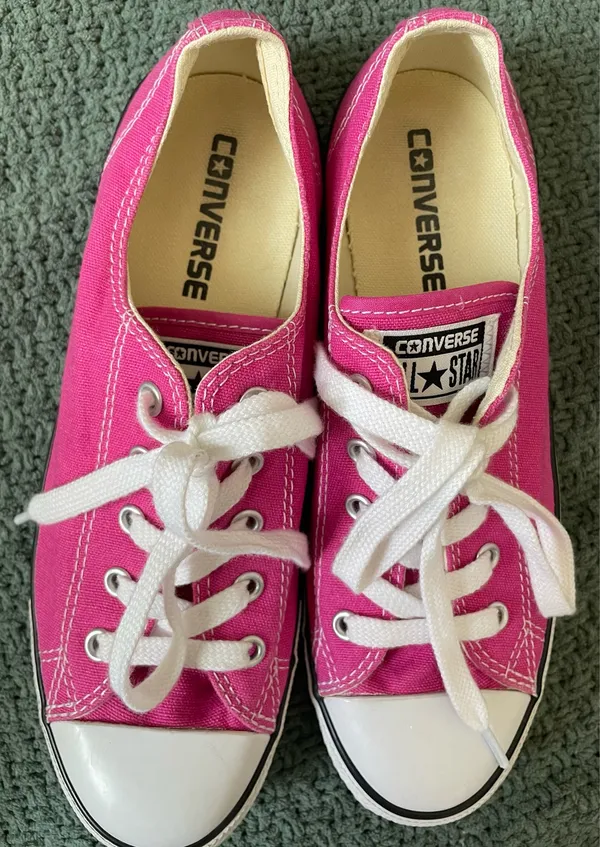 Pink Low Top Converse Sneakers  - Image 7