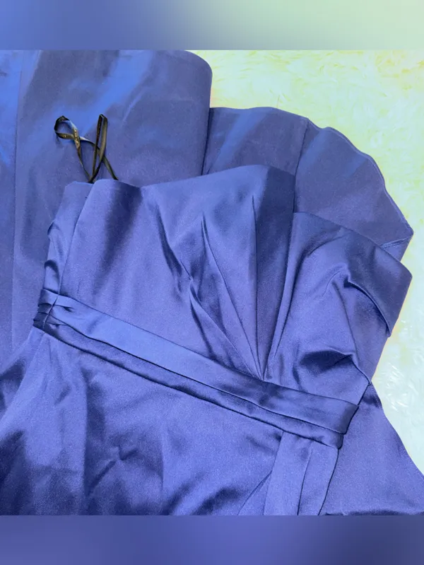 NEW Donna Karan New York Asymmetric Twist Strapless Sapphire Blue Gown Sz 8 - Image 9