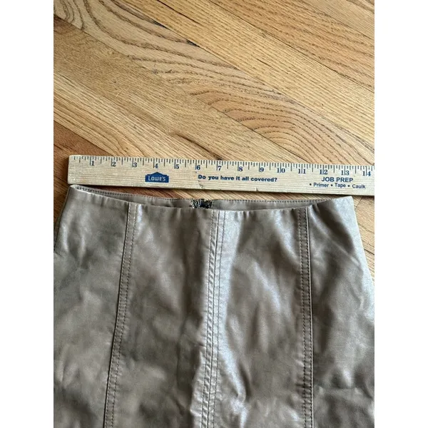 Free People Modern Femme Vegan Leather‎ Mini Skirt Size 2 Brown Short Faux - Image 7