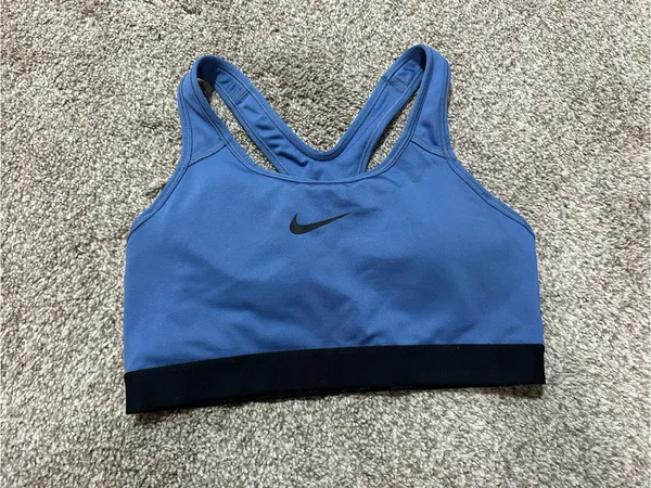 Nike Blue Racerback Bikini Top with Black Band - Image 4