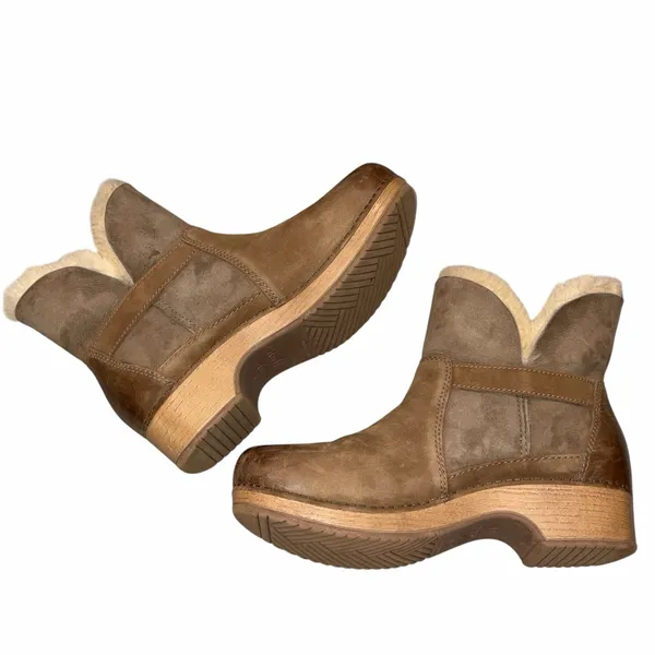 Dansko Nubuck Leather Water Resistant Shearling Lined Bessie Clogs Booties Shoes 38 - Image 6