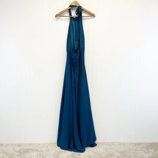 NEW Yumi Kim Womens M High Demand Maxi Dress Ink Blue Halter Top‎ Gown - Image 7