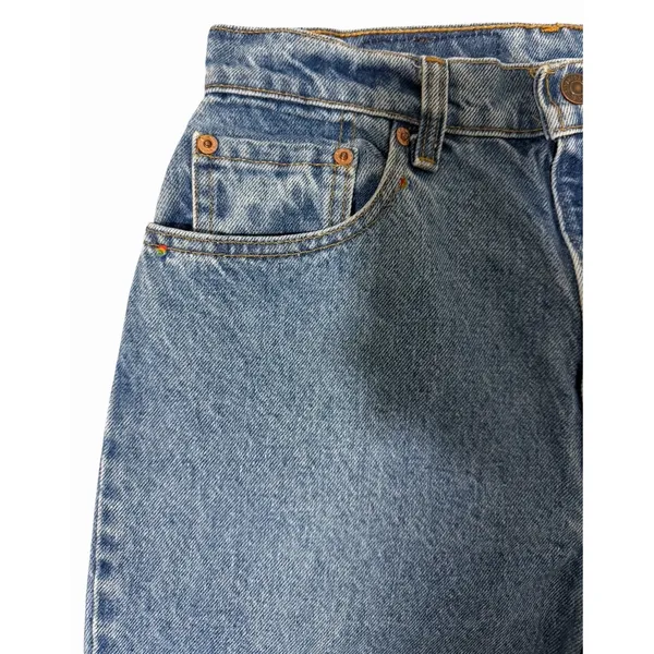 Levi's 551 Relaxed Fit Tapered Leg‎ Classic Blue Denim Jeans Women's Size 8 Med - Image 9