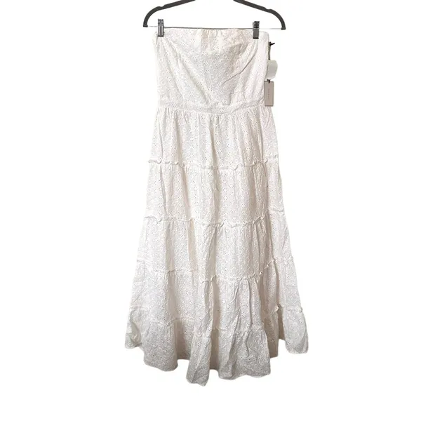 1.STATE Cotton Eyelet Tiered Maxi Dress NWT Sz‎ 6 - Image 2