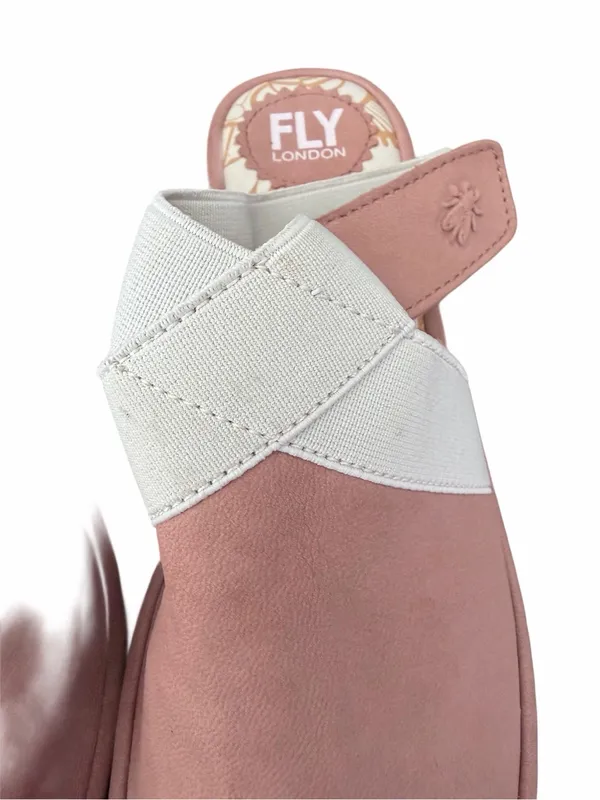 Fly London Wato Peep Toe Slingback Sandals Leather size 39 US 8-8.5 Tan Sand - Image 4