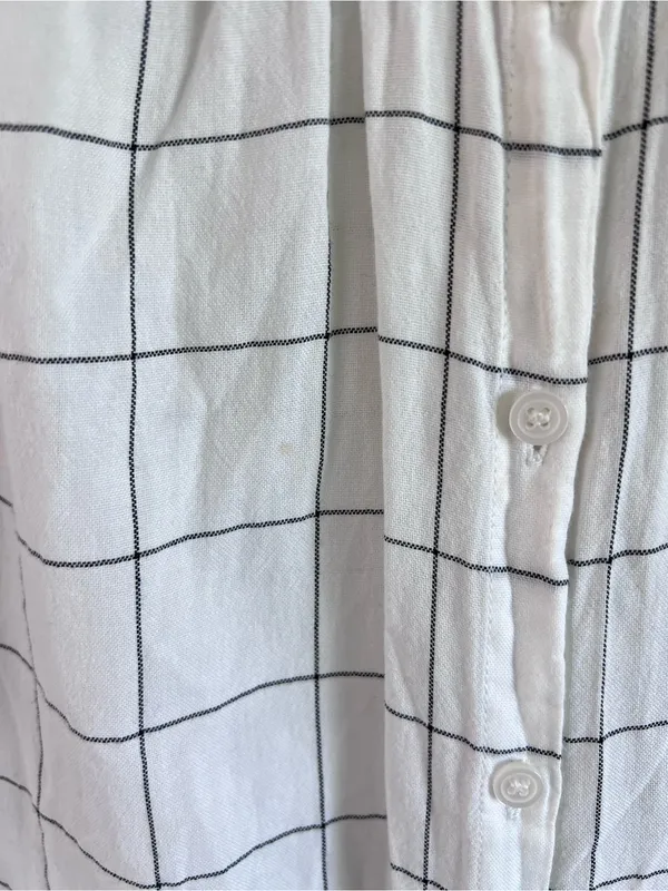 Madewell‎ Women's Short Sleeve Button Front Windowpane Shirt - Image 7