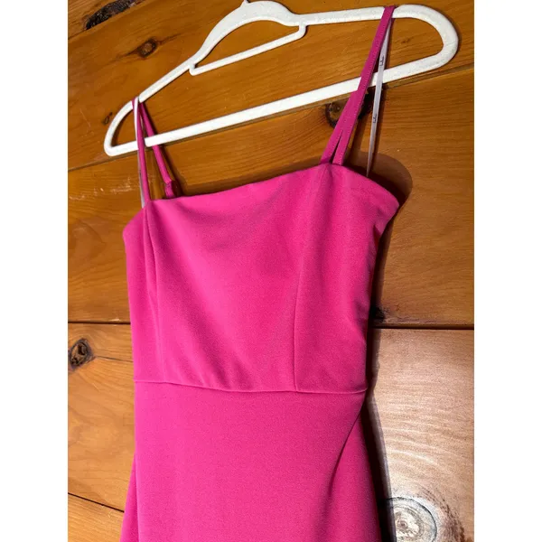NWT Lulus Iveta Fuchsia Cutout Ruffled Sleeveless Midi Dress Gala Banquet Size M - Image 5