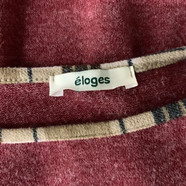 Eloges Red Knit Tunic Top Large Long Sleeve Sweater Boho Fall Casual - Image 5