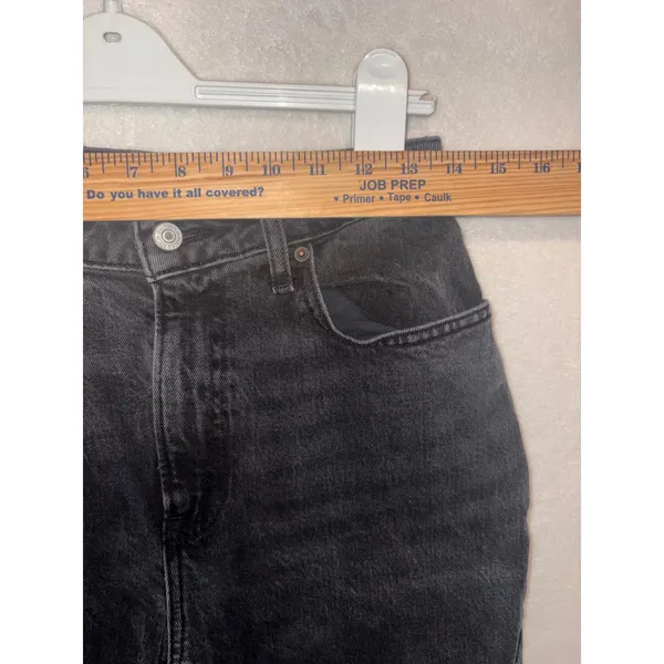 Abercrombie‎ & Fitch Curve Love 90s Relaxed Jean High Rise Black 27 4R Raw Hem - Image 4
