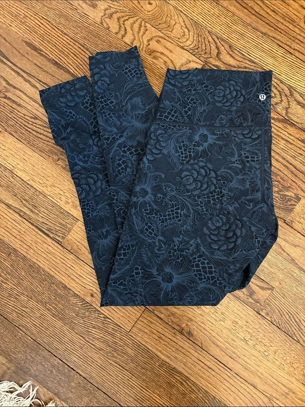 Lululemon Wunder Under HR Tight 25" Nouveau Mach Blue Black Sz 12 Luxtreme NWOT - Image 4