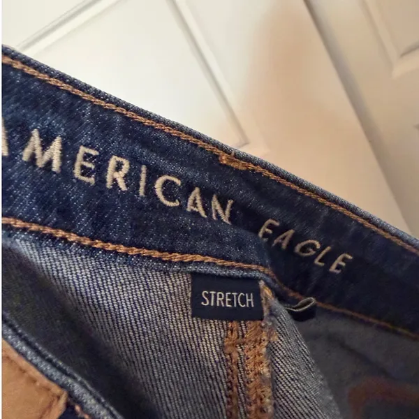 American Eagle AE Sz 10R Low Rise Baggy Wide Leg Stretch Jean Women Distressed - Image 10