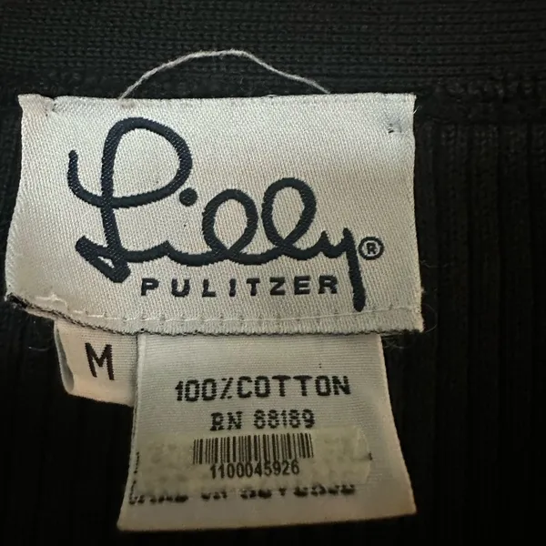 Lilly Pulitzer White Label Vintage Black Cotton Cardigan - Image 3