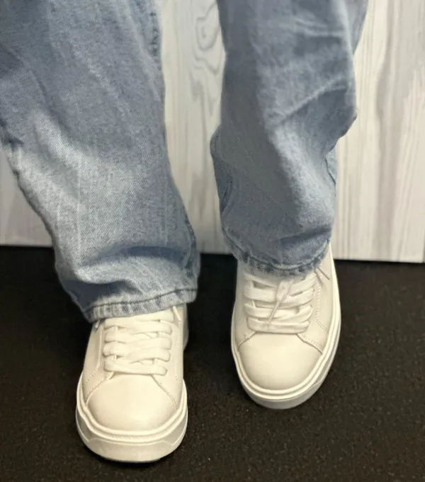 Soda White Vegan Leather Sneakers - Image 3