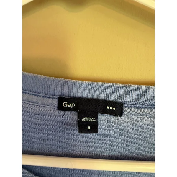Gap Womens‎ Blue Raglan Sleeve Crewneck Sweatshirt Size S Exposed Seam Detail - Image 2
