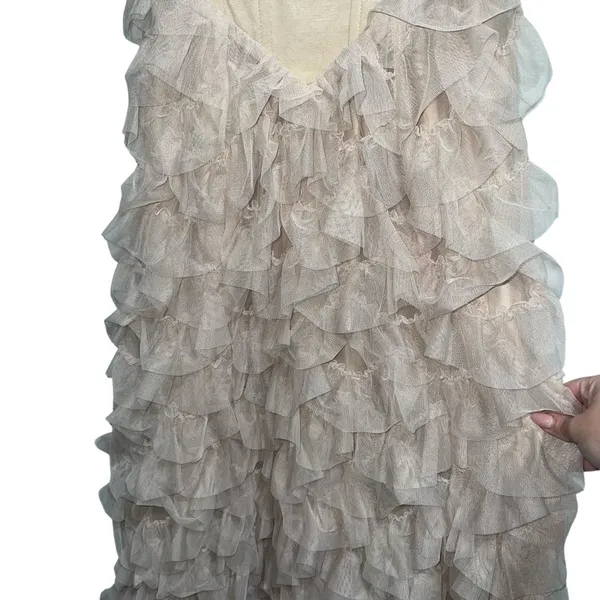 Show Me Your Mumu Francesca Corset Maxi Dress Champagne Tulle Ruffle - Image 7