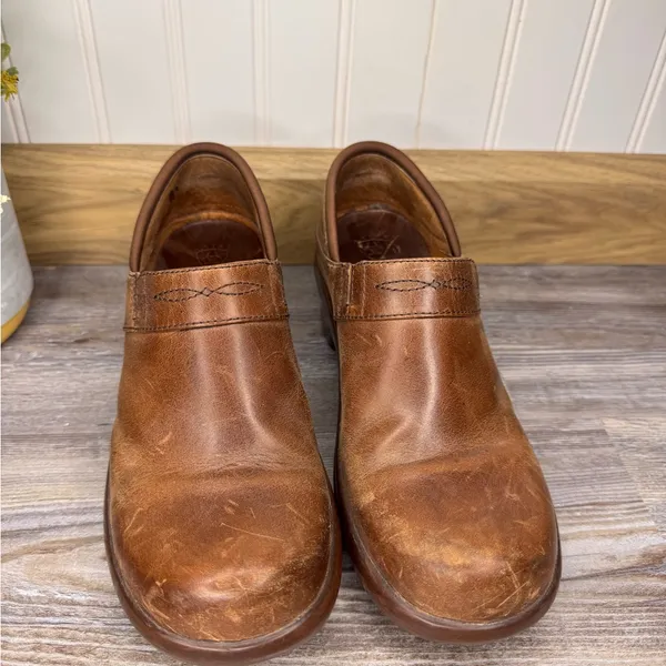 Ariat Womens Leather Professional Brown Clogs Slip On Round Toe Non Slip Size 8 - Image 6