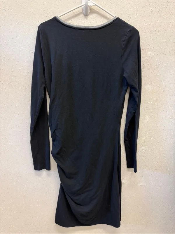 Athleta Carefree Long Sleeve Dress Women’s M Black Ruched Stretch Bodycon Sexy - Image 4