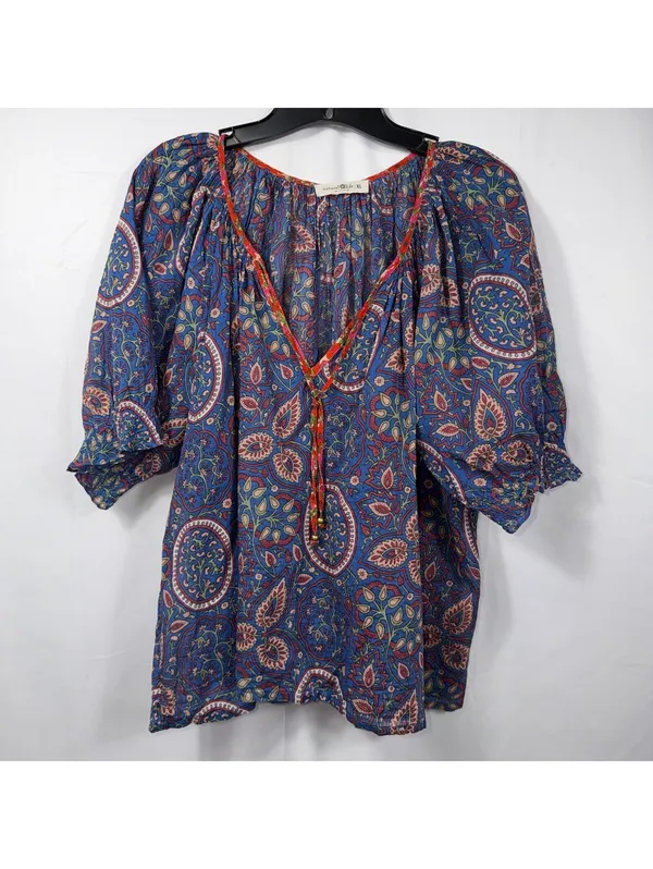 Natural Life Boho Paisley Peasant Top Size XL - Image 3