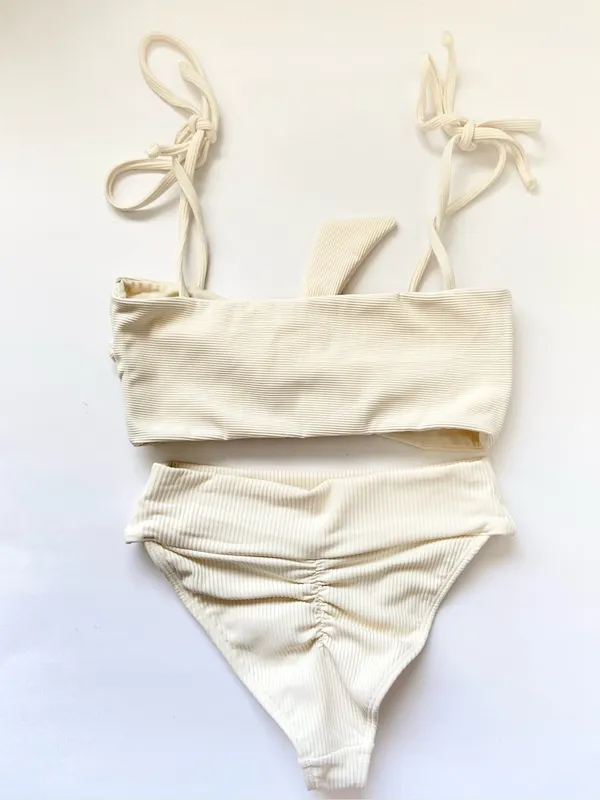 Montce ribbed bikini set cream medium READ description - Image 4