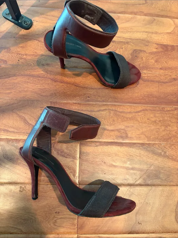 Alexander Wang Burgundy Colette Stingray Sandals Size 38 - Image 7