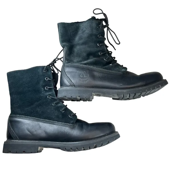 Timberland Womens Combat Boots Black Leather‎ Suede Waterproof 8661A Gorpcore 9 - Image 4