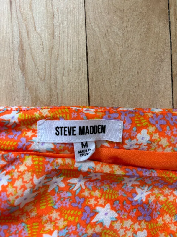 Steve Madden orange floral midi skirt - Image 3
