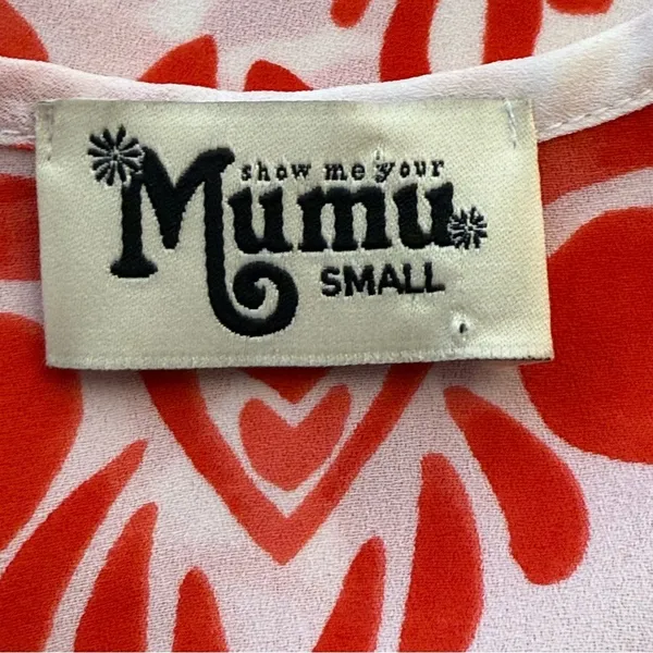 Show Me Your Mumu Peta Boo Tunic Top Dress‎ Red White Small Oversized Artsy Boho - Image 12