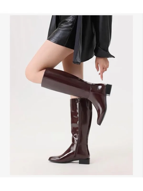NEW Shoe'N Tale Chunky Low Heel Pointed Toe Winter Knee High Boots 8 - Image 9