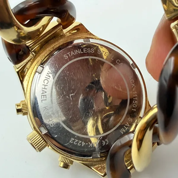 Michael Kors Runway Twist Gold Chronograph Watch MK-4222 Working New Battery - Image 4