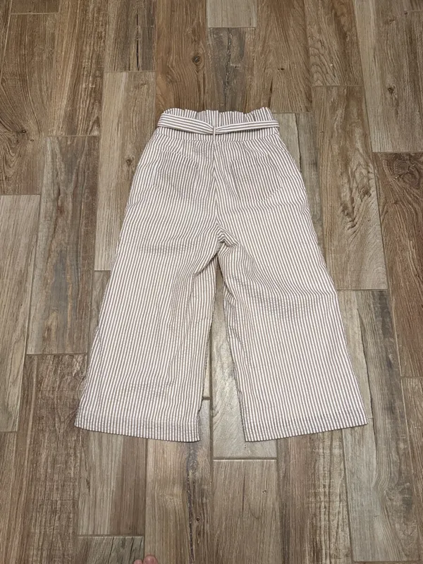 English Factory Tan & White Stripe Wide Leg Pants - Image 3