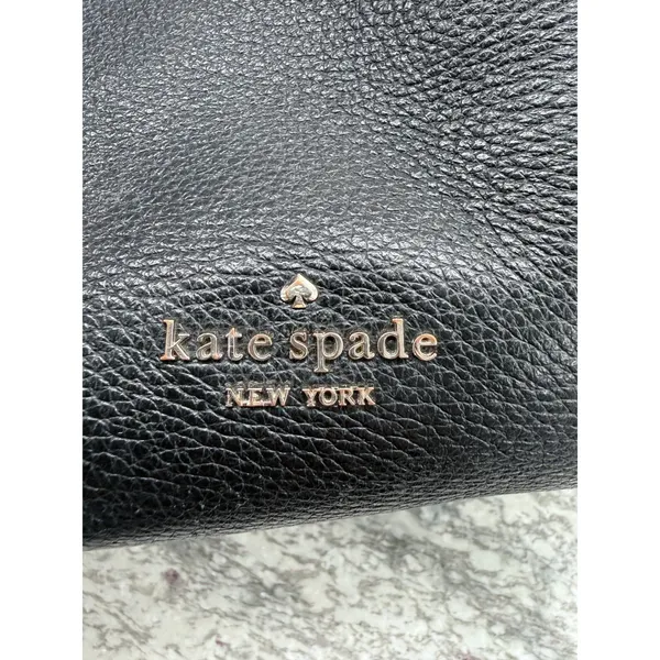 Kate Spade Leila Medium Triple Compartment Pebbled Leather Shoulder Bag - Black - Image 4