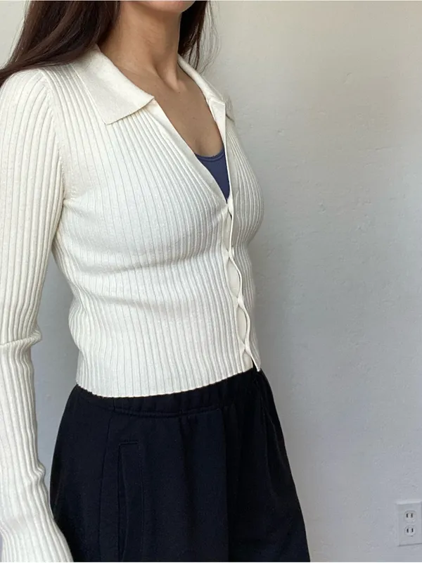 Aerie ribbed cropped cardigan top - Image 2