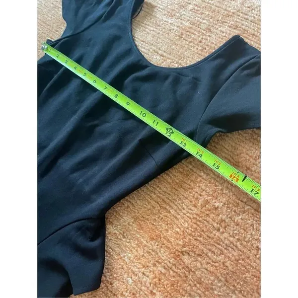 Zara Trafaluc Dress Women Small Black Stretch Peplum Ruffle Mini Size M - Image 8