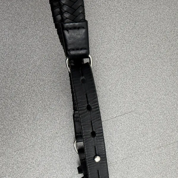 Rag & Bone Belt Womens XS/S Black Woven Braided Leather Stud Closure Skinny - Image 4