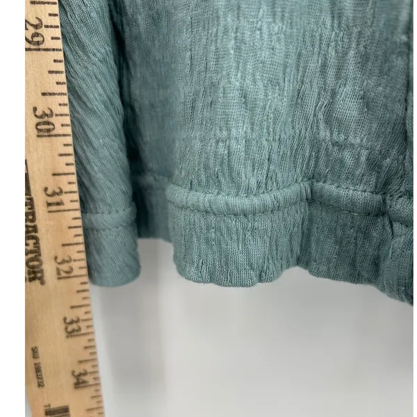 Free People‎ Beach Teal Textured Gauze Balloon Sleeve Mini Dress Tunic Coverup S - Image 8