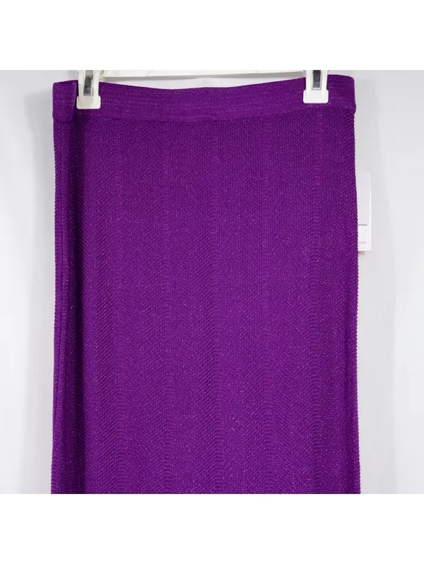 Shoedazzle Purple Metallic Maxi Skirt M NWT - Image 2