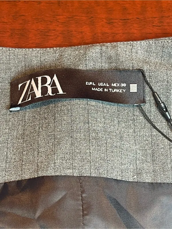 Zara Gray Pinstripe Tailored Asymmetrical Vest Sz L Quiet Luxury Old Money Core - Image 11