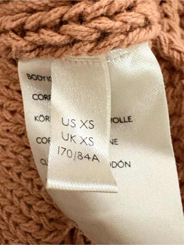 Free People Knit Sweater Vest XS Brown Cotton Cropped Chunky Knit Boho - Image 9