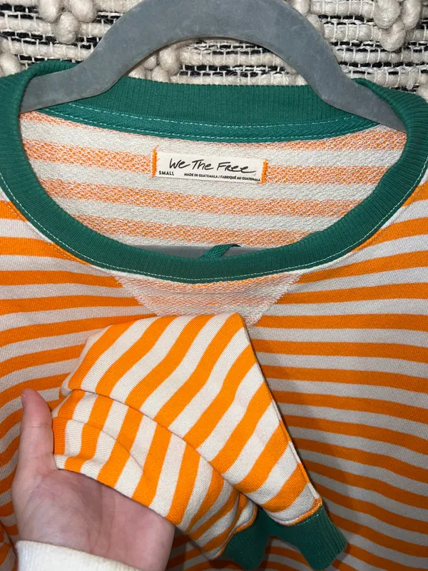 Free People Classic Striped Oversized Crewneck - Image 3