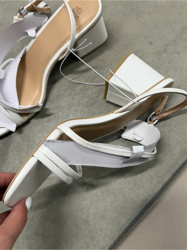 wild‎ fable White Strappy Square Toe Slingback Sandals - Image 3